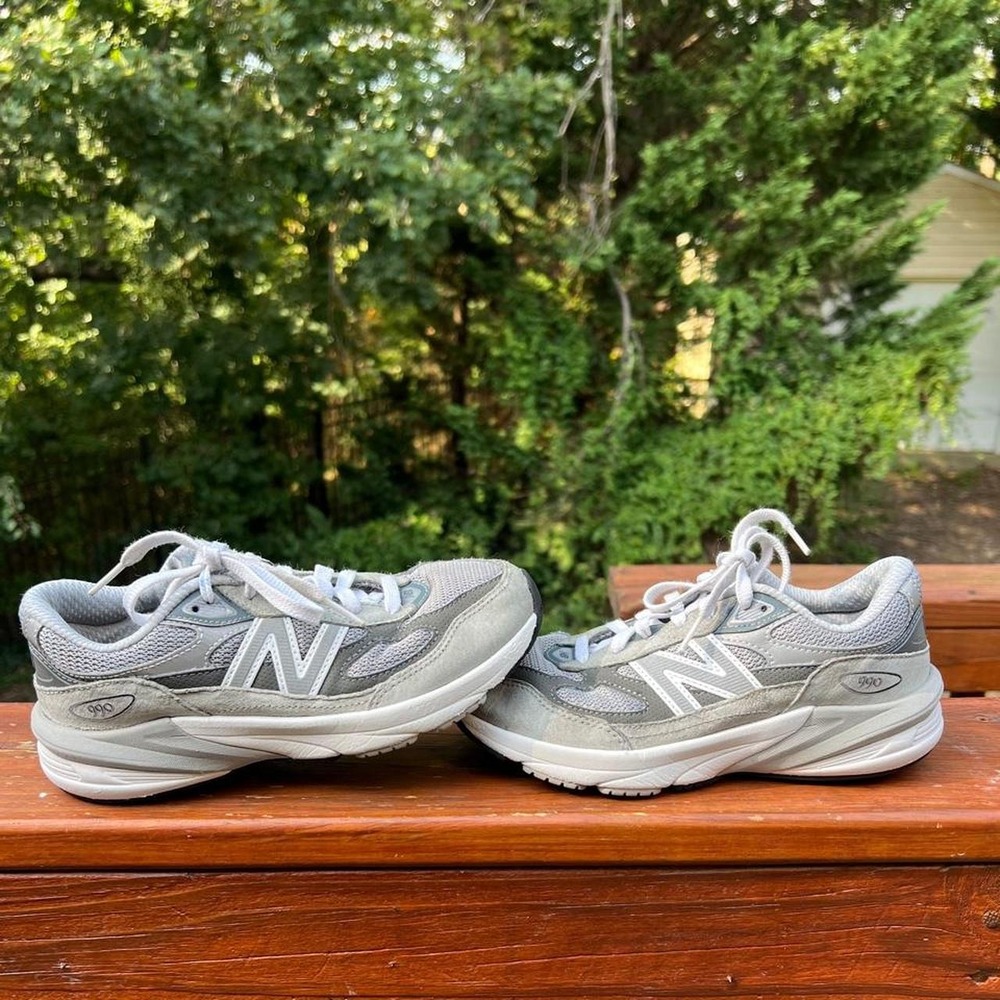New Balance 990v6 Youth 3 Gray White Running play school outdoor Sneakers